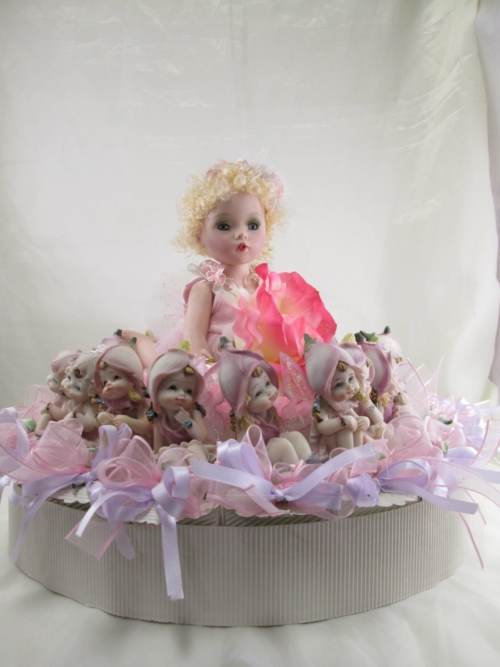 Torta 18 Fette con Centrale Fatine Viola
