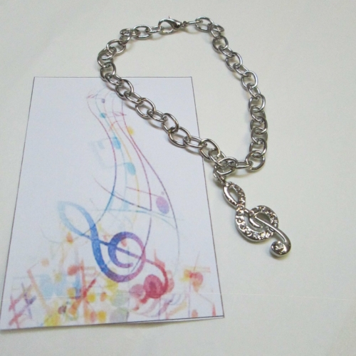 Bracciale Chiave di Violino con Brillantini