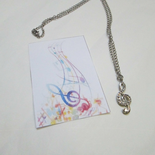 Collana Chiave di Violino con Brillantini