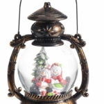 Lanterna vintage pupazzi di neve