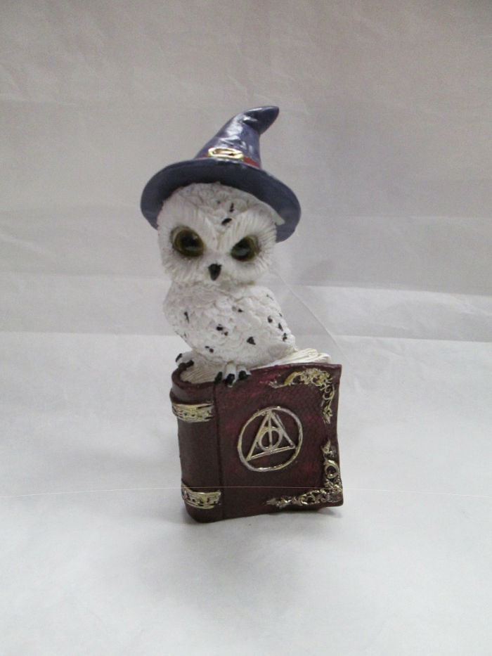 Gufo bianco con libro marrone, Edvige Harry Potter